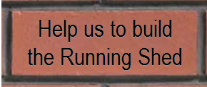 a brick, with the message 'help us build a Running Shed'